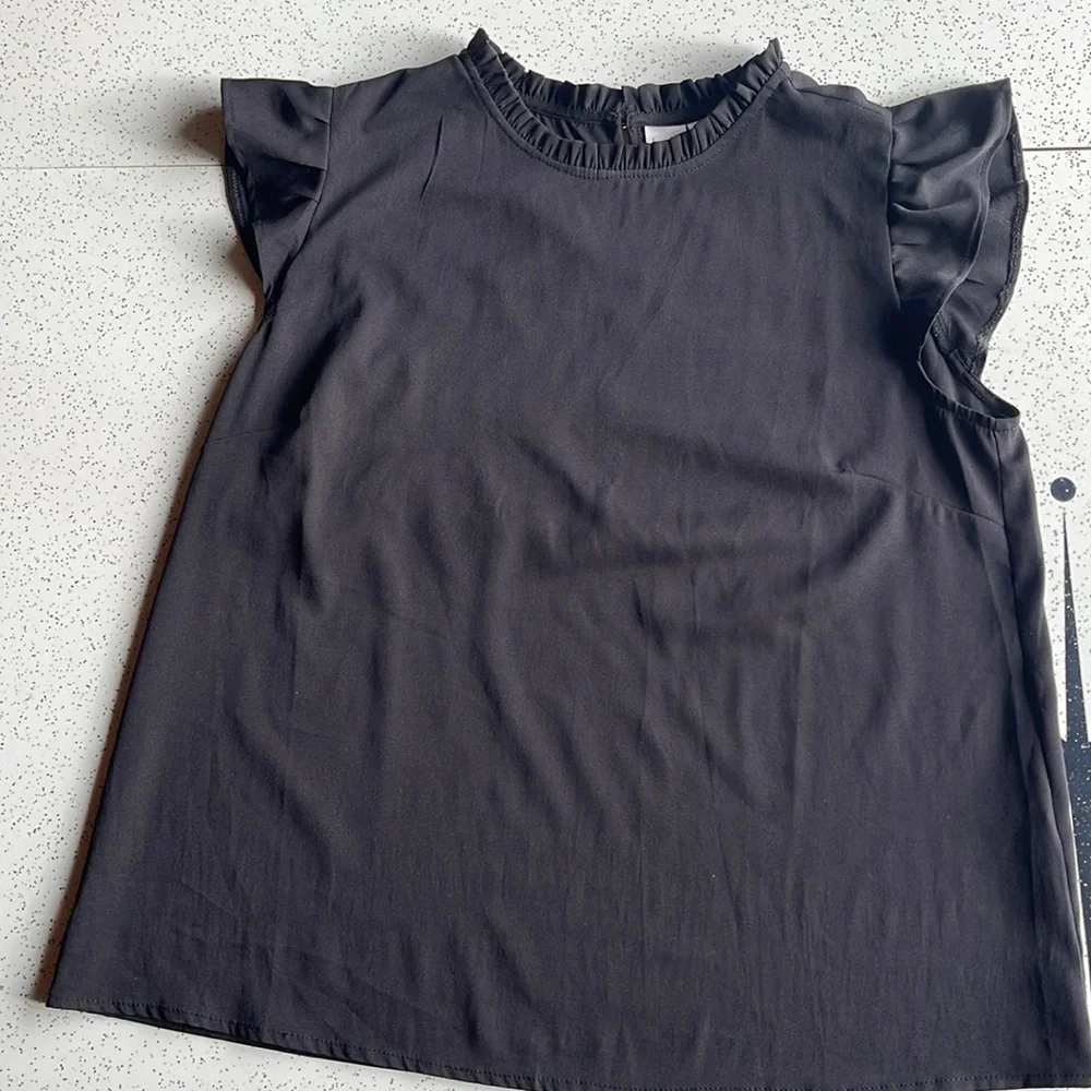 Puff Sleeve Ruffle Neck Blouse - Picture 3 of 7